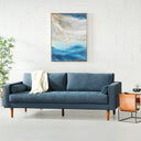 FONDA 3-Seater Fabric Sofa - Dark Blue Modern Couch Living Room Seating