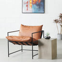 KYOTO Modern Brown Leather Accent Chair – Contemporary Lounge Seating
