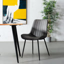 GLORIA – Chaise de salle à manger en cuir gris