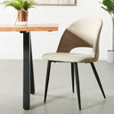 Chaise de salle à manger en tissu WALTER - Revêtement beige, élégante et confortable