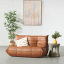 TOGO Leather 2-Seater Modular Sofa - Brown