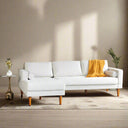 FONDA Cream Fabric Sectional Sofa – Left-Facing Lounge Chair with Plush Comfort