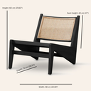 CANBERRA Black Wood Lounge Chair – Modern Comfort with Sleek Design