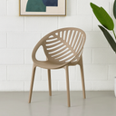 Chaise FOLIAGE en plastique marron – Siège d'extérieur moderne et résistant aux UV