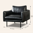 MAPLETON Leather Lounge Chair (BLACK) – Stylish & Comfortable Seating for Home or Office