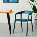 Fauteuil en plastique bleu MILLS – Sièges d'intérieur/extérieur élégants, légers et modernes