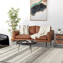 MAPLETON Brown Leather Sofa – Modern 3-Seater Couch