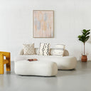 MAGNUS Cream Fabric 3-Seater Sofa