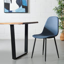 MILAN Textured Blue Fabric Side Dining Chair