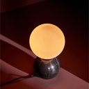 Kiki Table Light Table Lighting (Noir Marble & White Glass Shade)