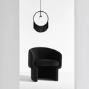 Clementine Single Seat Sofa (Black Fabric & Black Legs)