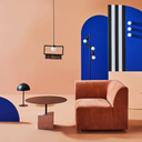 Greta Triple Seat Sofa (Rust with Black Legs)