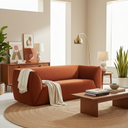 Canapé triple Greta (rouille avec pieds noirs)