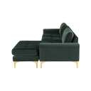 Colyn Sectional Sofa (Emerald Green with Gold Legs)