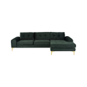 Colyn Sectional Sofa (Emerald Green with Gold Legs)