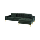 Colyn Sectional Sofa (Emerald Green with Gold Legs)