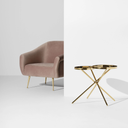 Lucie Occasional Chair (Blush with Gold Legs)