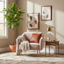 Chaise d'appoint Lucie (Blush avec pieds dorés)