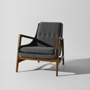 Enzo Occasional Chair (Shale Grey with Walnut Legs)