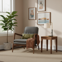 Enzo Occasional Chair (Shale Grey with Walnut Legs)