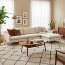 Anders Sectional Sofa (Sand with Silver Legs)