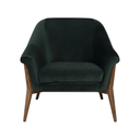 Charlize Occasional Chair (Emerald Green with Walnut Legs)
