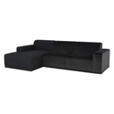 Leo - Canapé d'angle (Gauche - Gris anthracite avec méridienne anthracite)