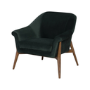 Charlize Occasional Chair (Emerald Green with Walnut Legs)