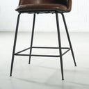 BRANSON Brown Leather Counter Stool – 65cm Height, Stylish & Durable