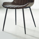 Chaise de salle à manger GLORIA en cuir marron – Assise élégante et confortable