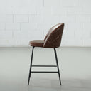 BRANSON Brown Leather Counter Stool – 65cm Height, Stylish & Durable