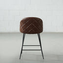 BRANSON Brown Leather Counter Stool – 65cm Height, Stylish & Durable