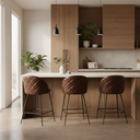 Tabouret de bar BRANSON en cuir marron – Hauteur 65 cm, élégant et durable