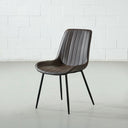Chaise de salle à manger GLORIA en cuir marron – Assise élégante et confortable