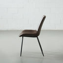 Chaise de salle à manger GLORIA en cuir marron – Assise élégante et confortable