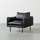 Fauteuil lounge en cuir MAPLETON (NOIR) – Siège élégant et confortable pour la maison ou le bureau