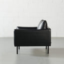 Fauteuil lounge en cuir MAPLETON (NOIR) – Siège élégant et confortable pour la maison ou le bureau