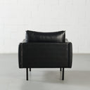 Fauteuil lounge en cuir MAPLETON (NOIR) – Siège élégant et confortable pour la maison ou le bureau