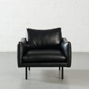 Fauteuil lounge en cuir MAPLETON (NOIR) – Siège élégant et confortable pour la maison ou le bureau