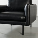 Fauteuil lounge en cuir MAPLETON (NOIR) – Siège élégant et confortable pour la maison ou le bureau
