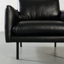 Fauteuil lounge en cuir MAPLETON (NOIR) – Siège élégant et confortable pour la maison ou le bureau