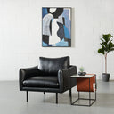 Fauteuil lounge en cuir MAPLETON (NOIR) – Siège élégant et confortable pour la maison ou le bureau