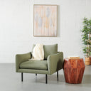 Fauteuil en tissu MAPLETON (VERT) – Siège rembourré élégant et confortable