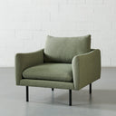 Fauteuil en tissu MAPLETON (VERT) – Siège rembourré élégant et confortable