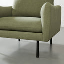 Fauteuil en tissu MAPLETON (VERT) – Siège rembourré élégant et confortable