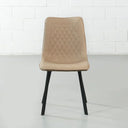 BERLIN Brown Leather Dining Chair – Modern Style with Sleek Metal Legs