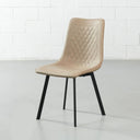 Chaise de salle à manger BERLIN en cuir marron – Style moderne avec pieds en métal élégants