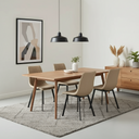 Chaise de salle à manger BERLIN en cuir marron – Style moderne avec pieds en métal élégants