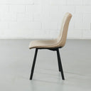 BERLIN Brown Leather Dining Chair – Modern Style with Sleek Metal Legs