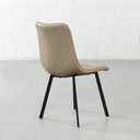 BERLIN Brown Leather Dining Chair – Modern Style with Sleek Metal Legs